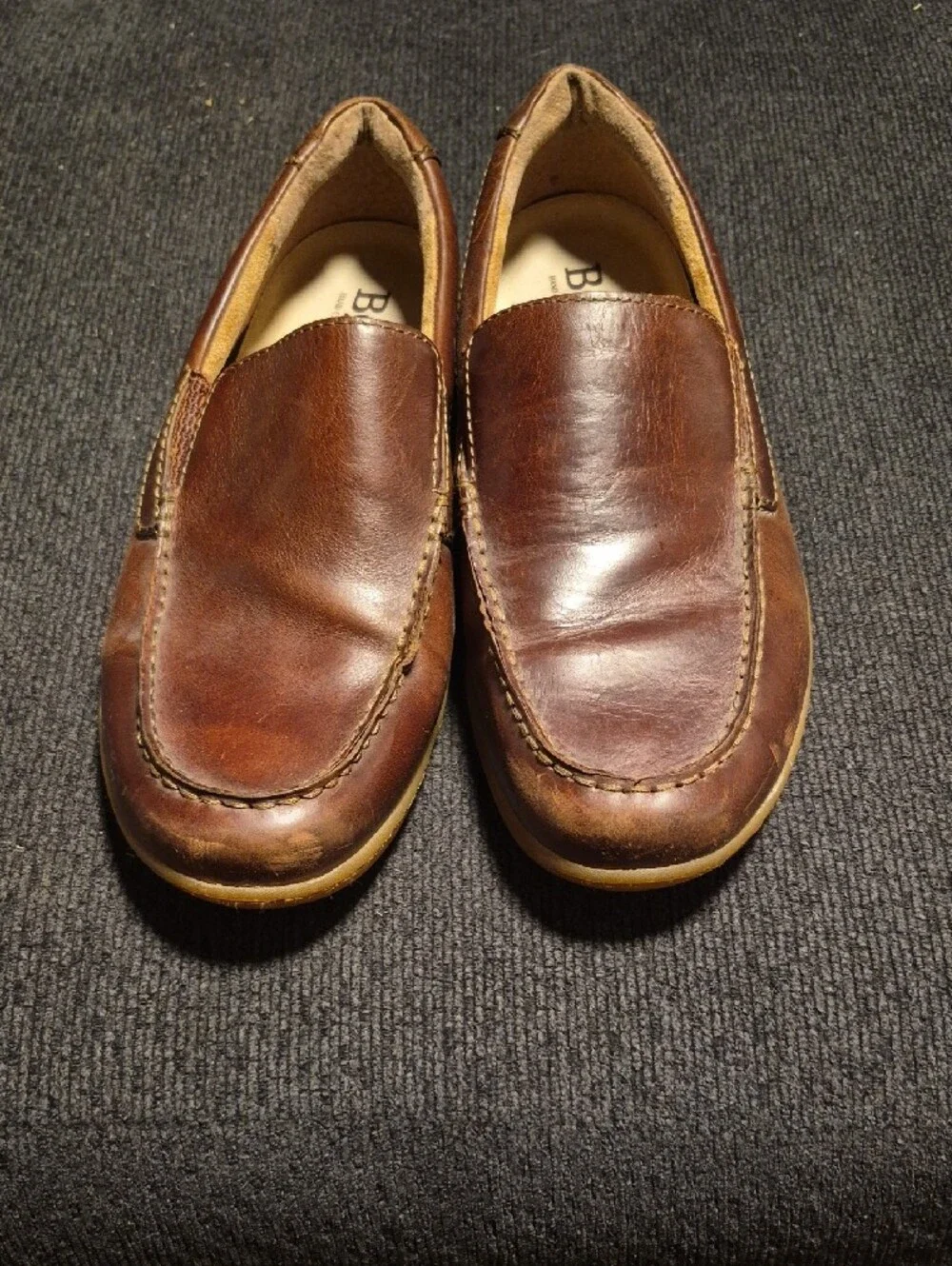 Born Brown Leather Slip-On Loafers
